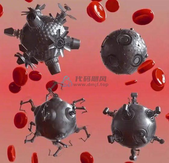 微型机器人3D模型！机械科幻手臂，科幻病毒细菌小型机器人模型-代码飓风
