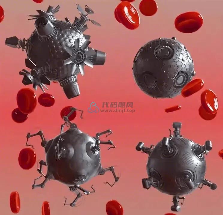 微型机器人3D模型！机械科幻手臂，科幻病毒细菌小型机器人模型-代码飓风