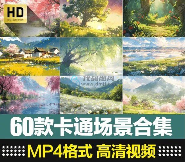 【某宝16.8元】60款卡通场景视频素材合集，MP4格式1080P高清画质，短视频素材-代码飓风